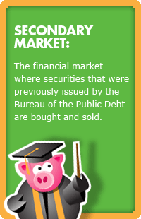 Secondary Market:  The financial market where securities that were previously issued by the Treasury are bought and sold.